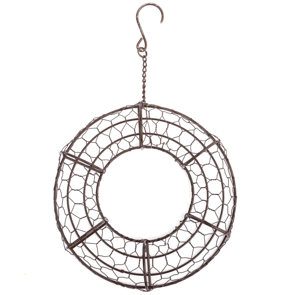 

Plant Basket Wreath Frame Iron Hanging Flower With Hook Round Home Decor 1 Pc Metal DIY Succulent Pot Gardening Supplies