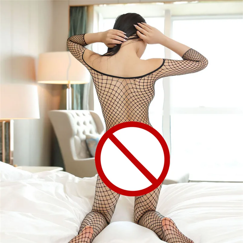 Ажурное боди без косточек чулок для тела открытая промежность однотонное