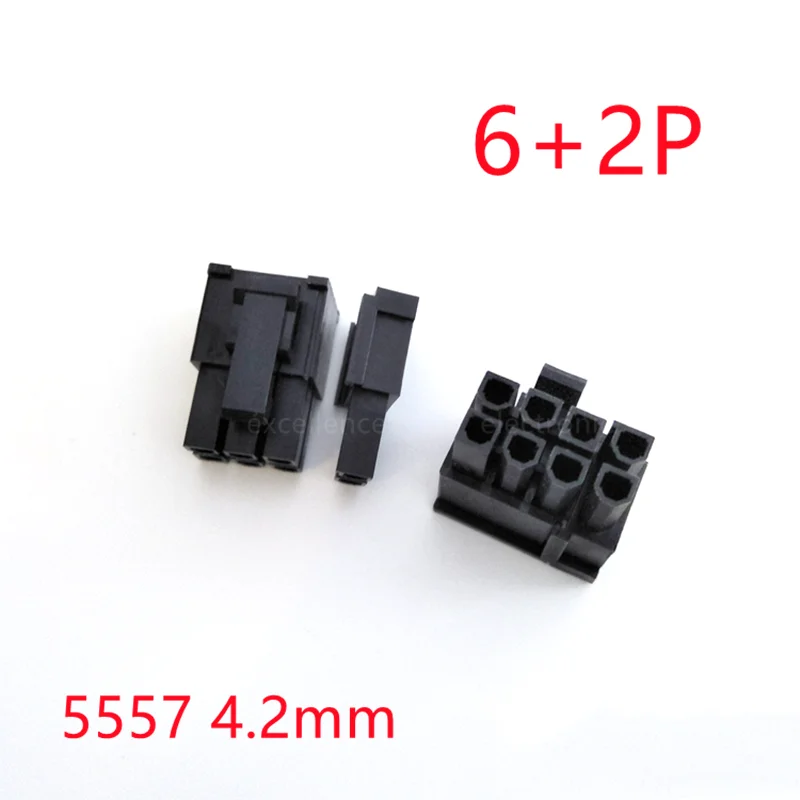 

10pcs Black 4.2mm 6+2PIN 8PIN Male For PC Computer ATX Graphics Card GPU PCI-E PCIe Power Connector Plastic Shell Housing 5557