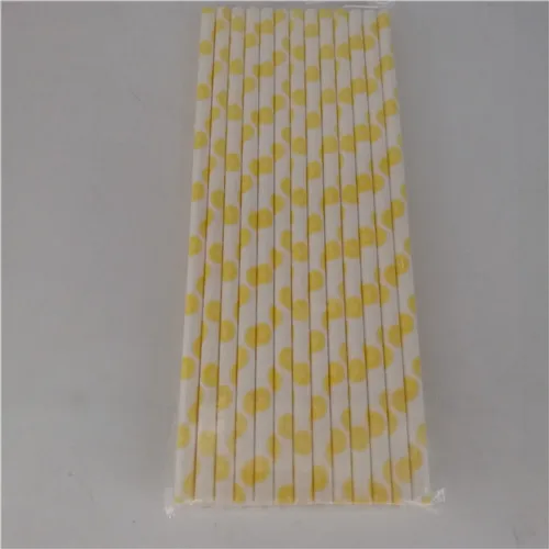 lemon 25 шт./лот Горячая Мода Розовая клубника ананас арбуз бумага соломинки для детей принадлежности для дня рождения свадьбы трубочки для питья на вечеринке - Цвет: lemon
