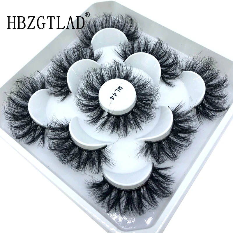 

5 Pairs 25 mm 3d Mink Lashes Bulk Faux with Custom Box Wispy Natural Mink Lashes Pack Short Wholesales Natural False Eyelashes