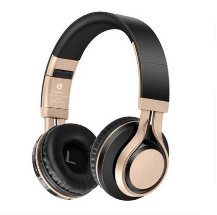 black gold Супер бас Bluetooth стерео гарнитура спортивные наушники над ухом наушники шлем Bluetooth беспроводные наушники с микрофоном - Цвет: black gold