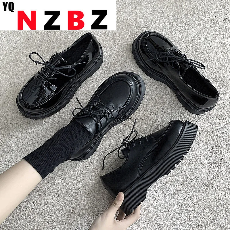 

uniform shoes Small leather shoes female British girl Japanese black retro Mary Jane shoes lolita Platform shoes low heels