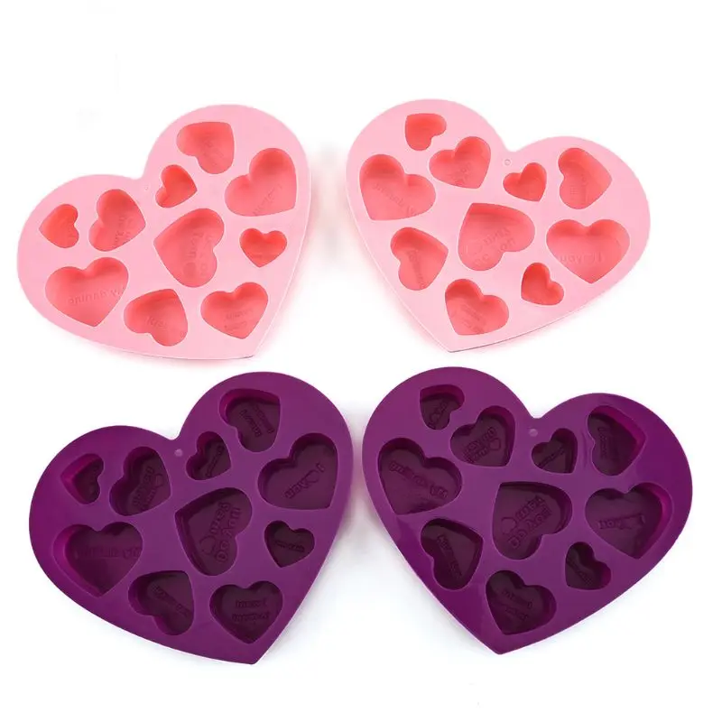 

Handmade English Letter Resin Pendant Mold Heart Silicone Mould Fondant Kitchen Cake Molds for Chocolate Baking Tools XXFD