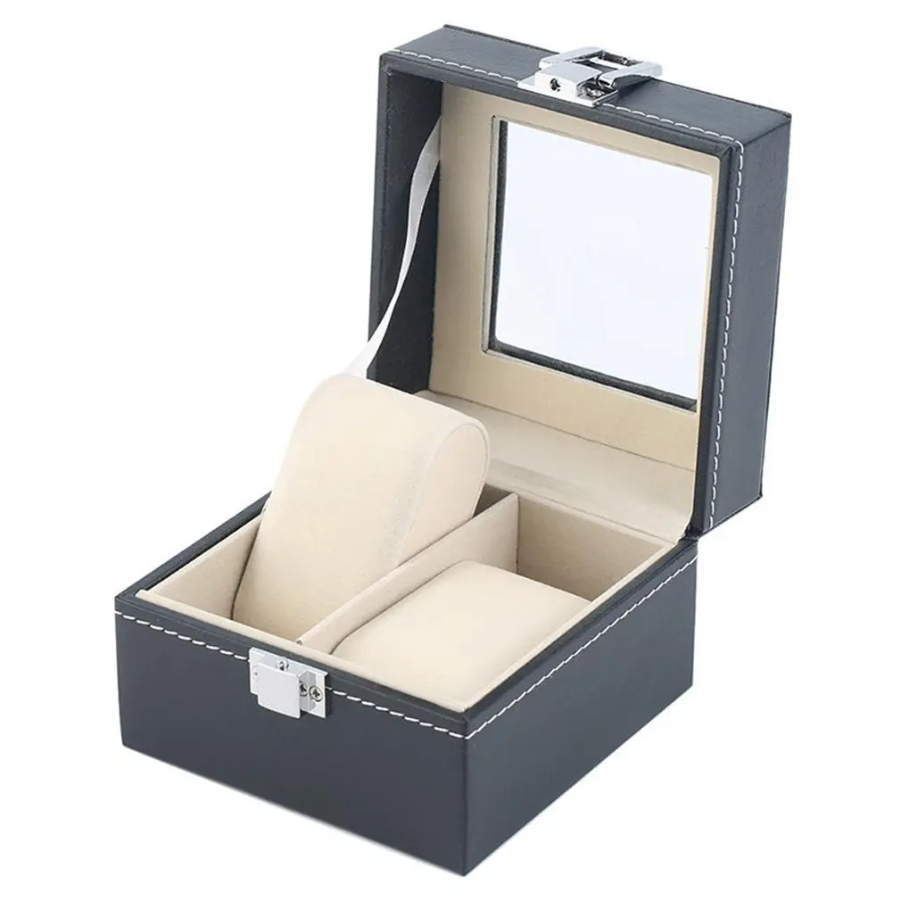 

2/6 Grids PU Leather Watch Box Case Holder Organizer for Quartz Watches Jewelry Boxes Display With Buckle Best Gift