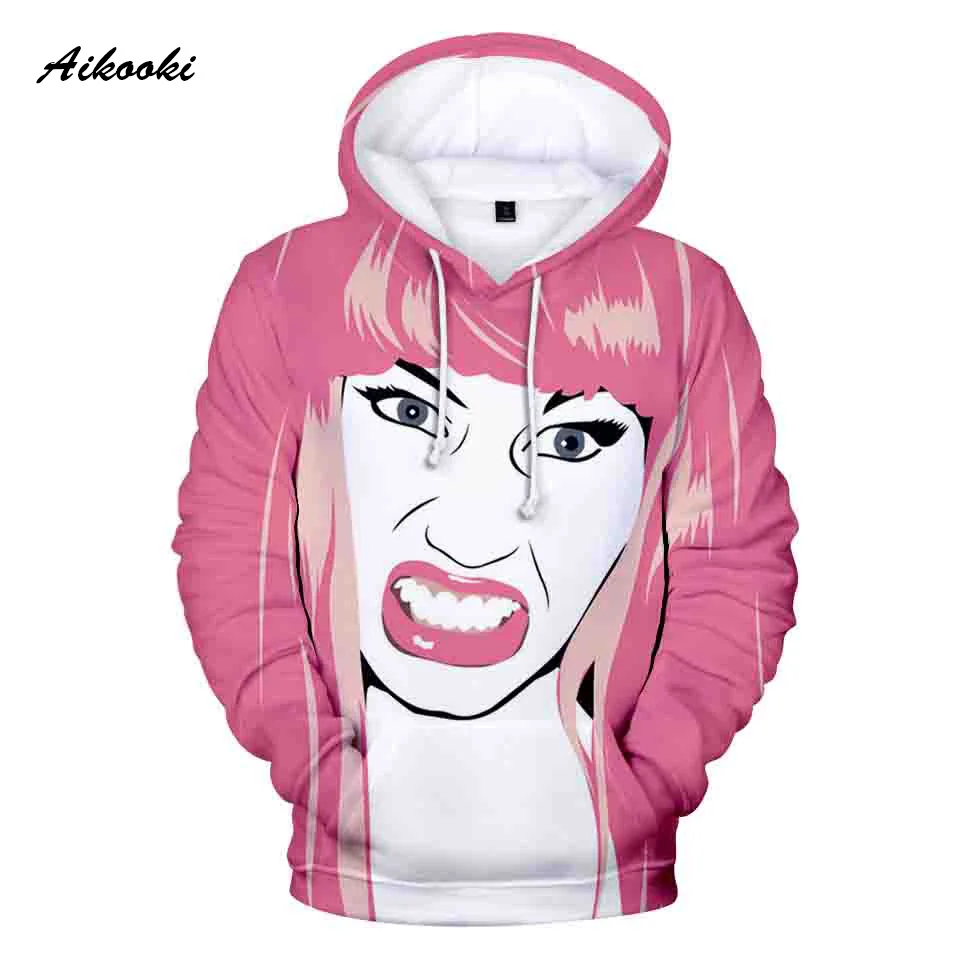 Женская/Мужская креативная модная 3D Толстовка Nicki Minaj свитшоты с капюшоном