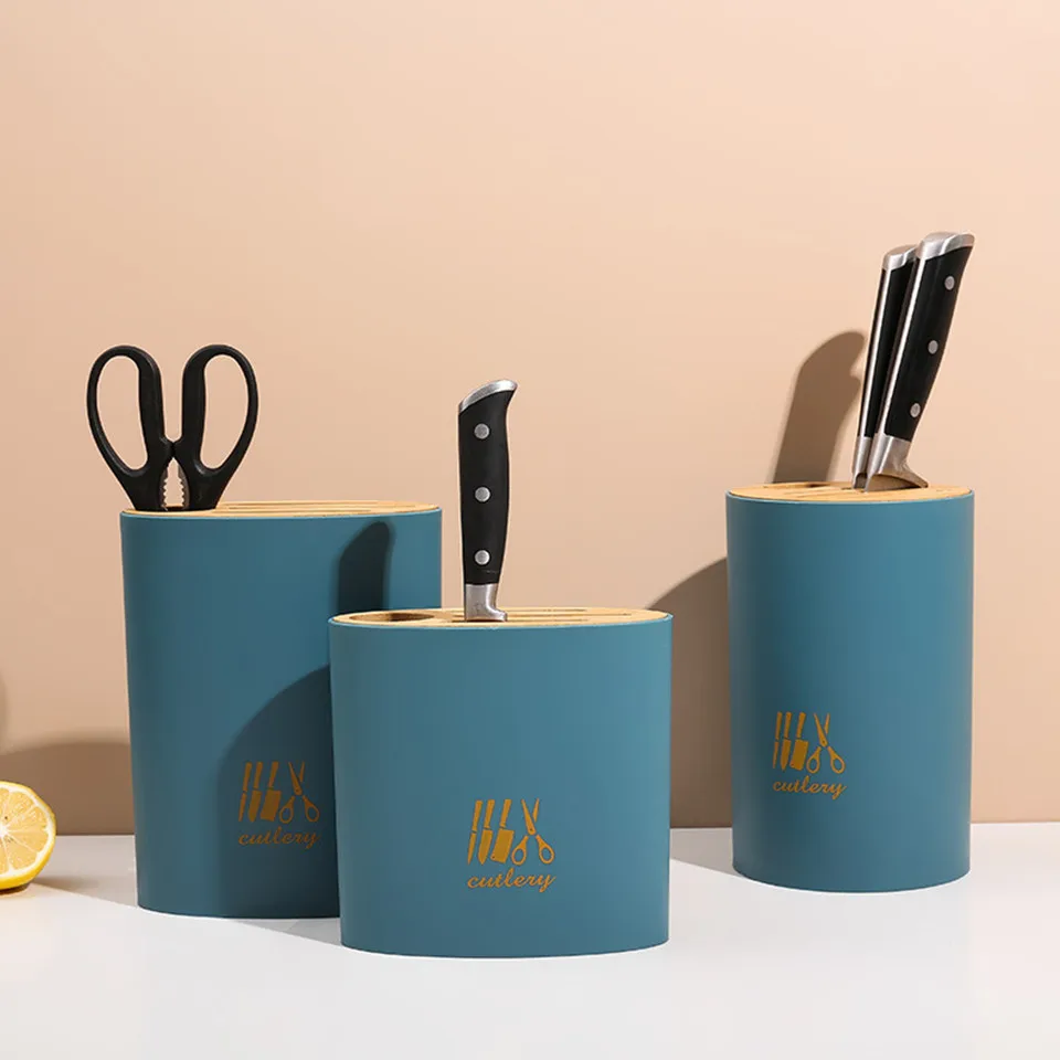 JO LIFE бамбуковый держатель для ножей Многофункциональные ножи хранилище ножниц