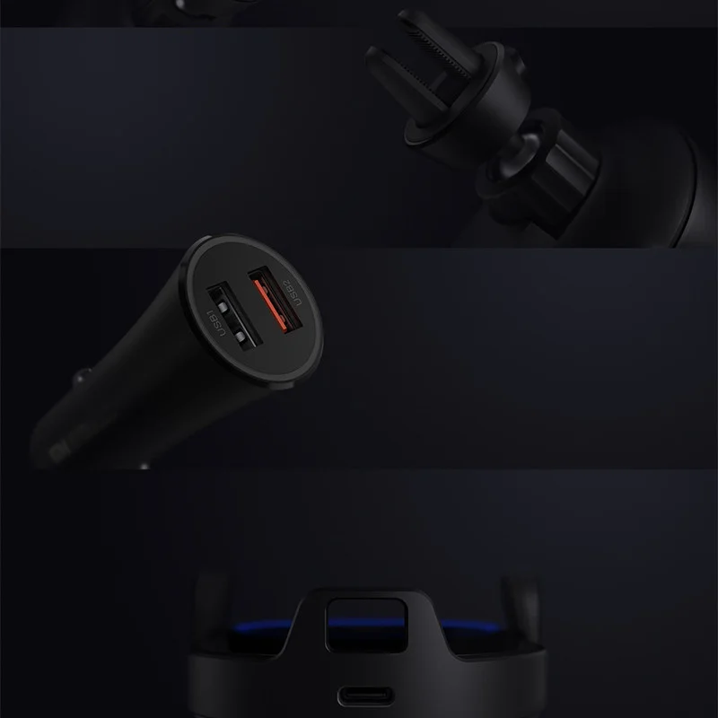 

Original Xiaomi Mijia Wireless Car Charger 10/20W Max Electric Auto Pinch 2.5D Glass Ring Lit For Mi 9 (20W) MIX 2S / 3 (10W) Qi