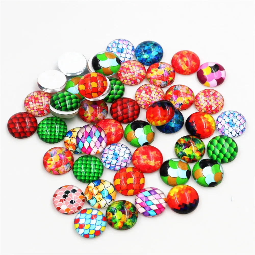 8 мм-25 мм Горячая продажа Смешанные рыбные Весы Ручной работы фото стеклянные