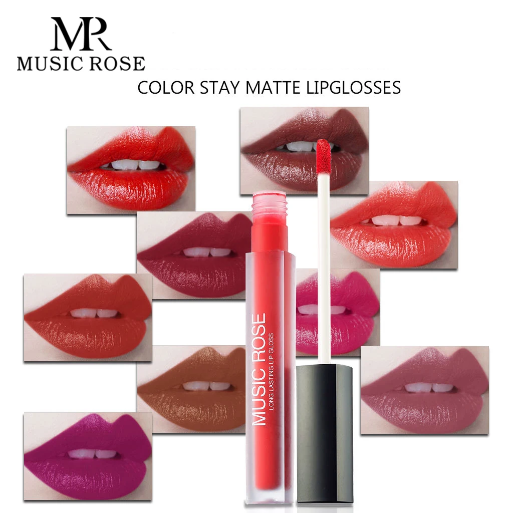 Музыкальная Роза 24 цвета Женский матовый блеск для губ корейский макияж матовая
