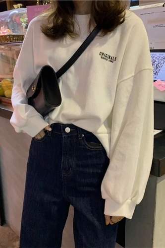 Новинка 2019 года повседневные свободные вязаные Модные женские толстовки в