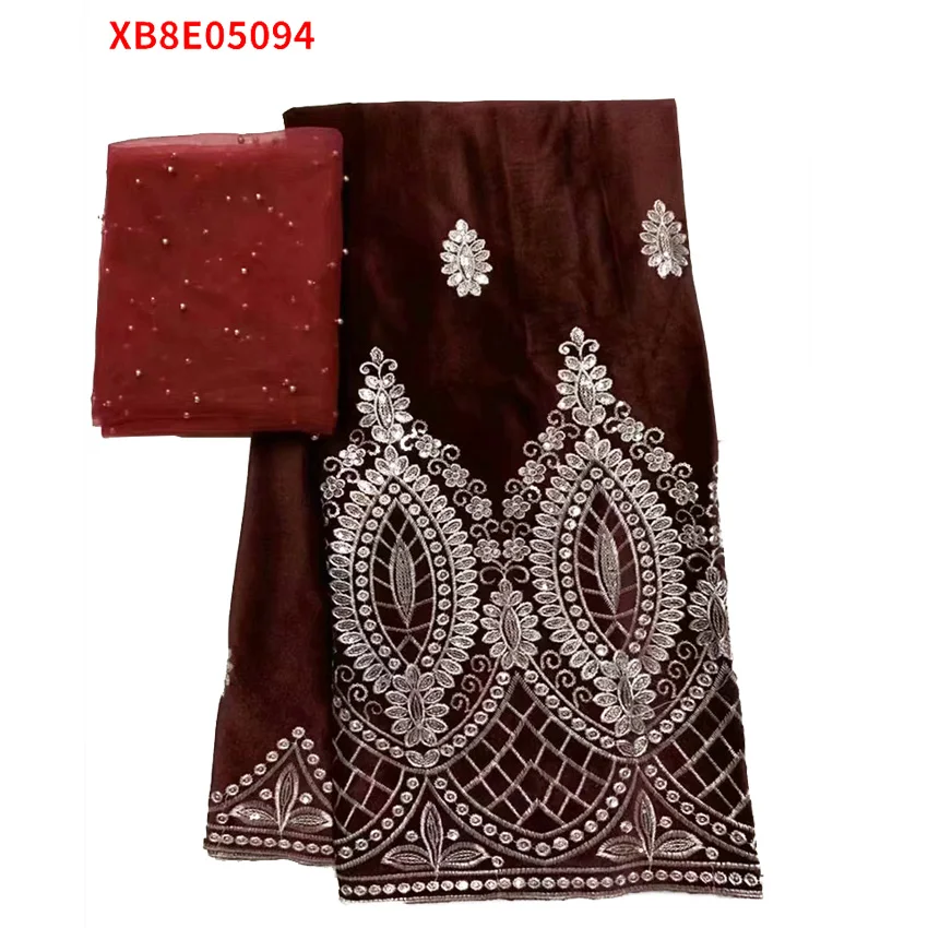 

George Velvet With Net 2022 african lace fabrics Embroidered Guipure For Women Dress XB8Z05094