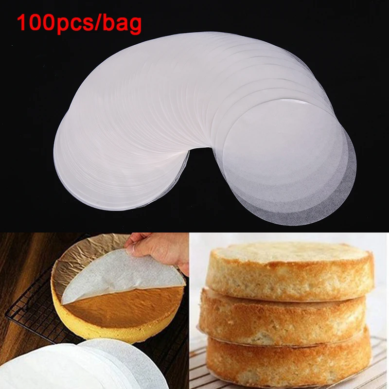 100 шт. выпечки Бумага круглая бумага вкладыш барбекю печь Patty гамбургера торт с