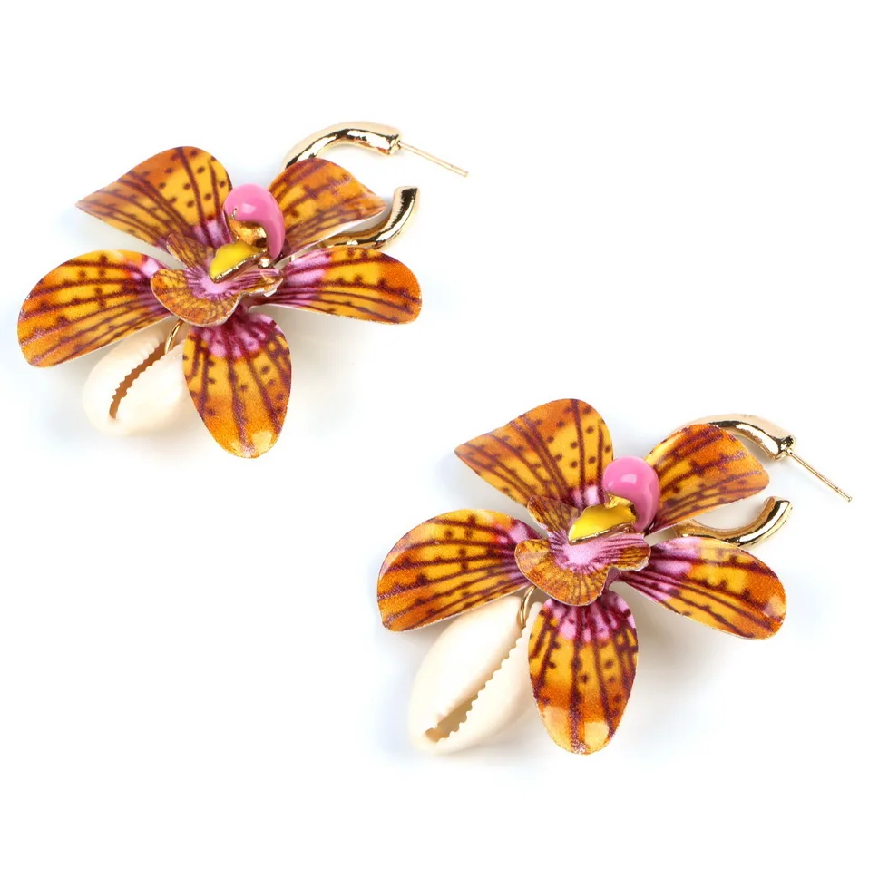 Женские Висячие серьги-подвески Florosy серьги золотистого цвета с металлической