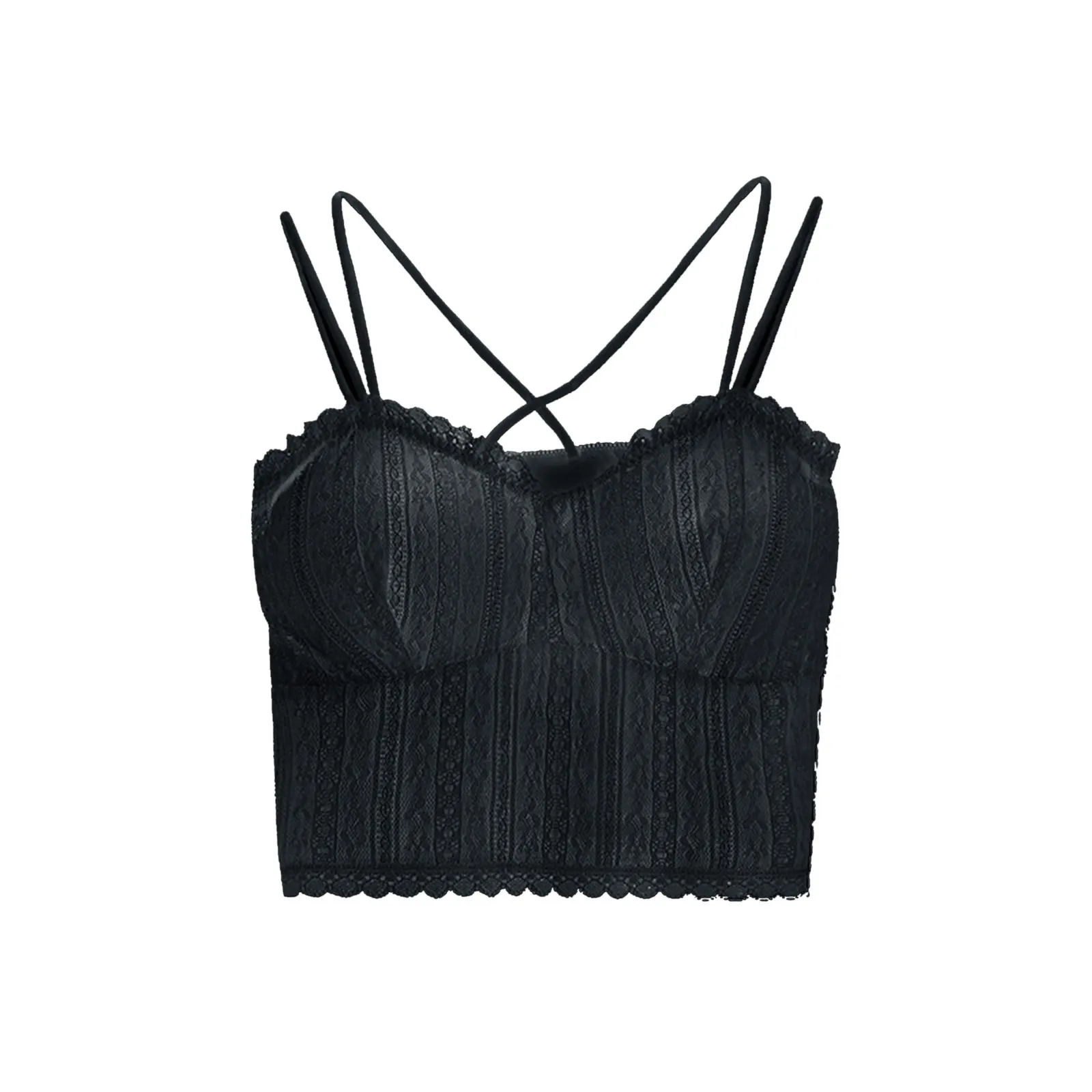 

Women Crop Top Lace Beauty Back Bottoming Tube Top Camisole Bra Summer Sexy Casual Tank Top Girls Vintage Top Corsetto Donna New