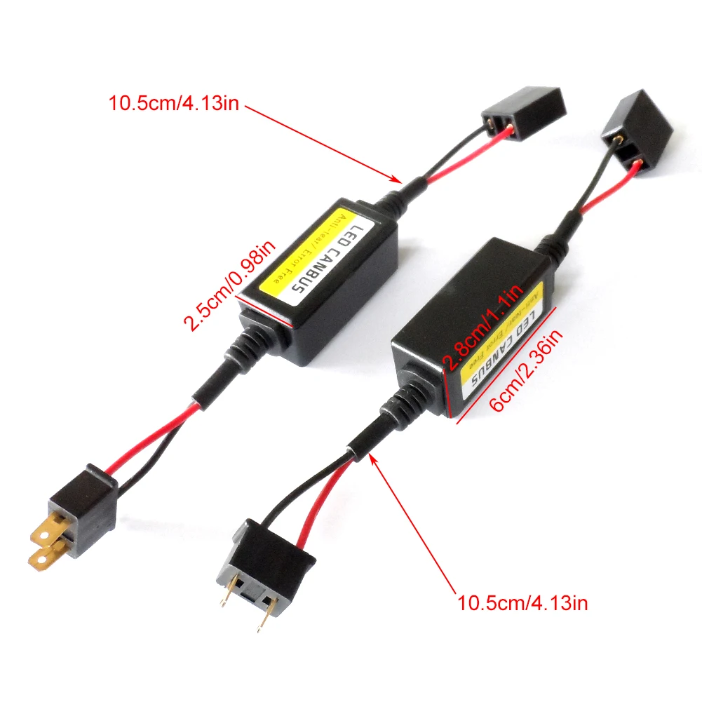 

2pcs H7 LED Headlight Decoder Canbus Anti-Flicker Harness Bulbs Resistor Decoder Error Free Car Light Accessories