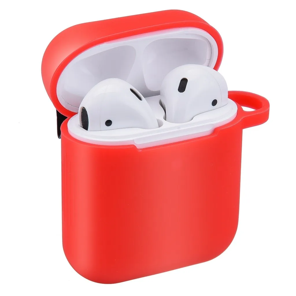 Беспроводной чехол для наушников Airpods 2 и 1 зарядный силиконовый защитный чехол и брелок с помпоном FW3