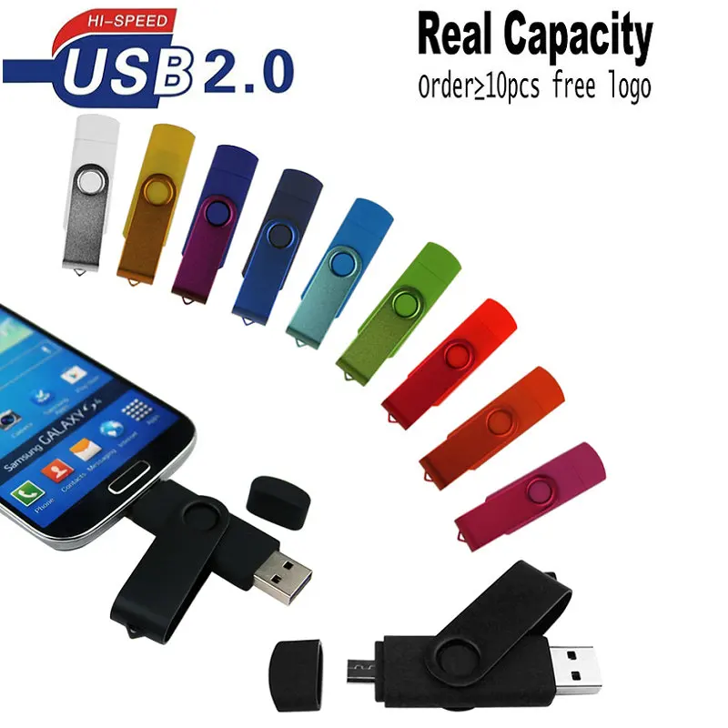 OTG флеш накопитель USB 64 ГБ 32 16 8 2 0 флешки для Android смартфона диск (более 10 шт.
