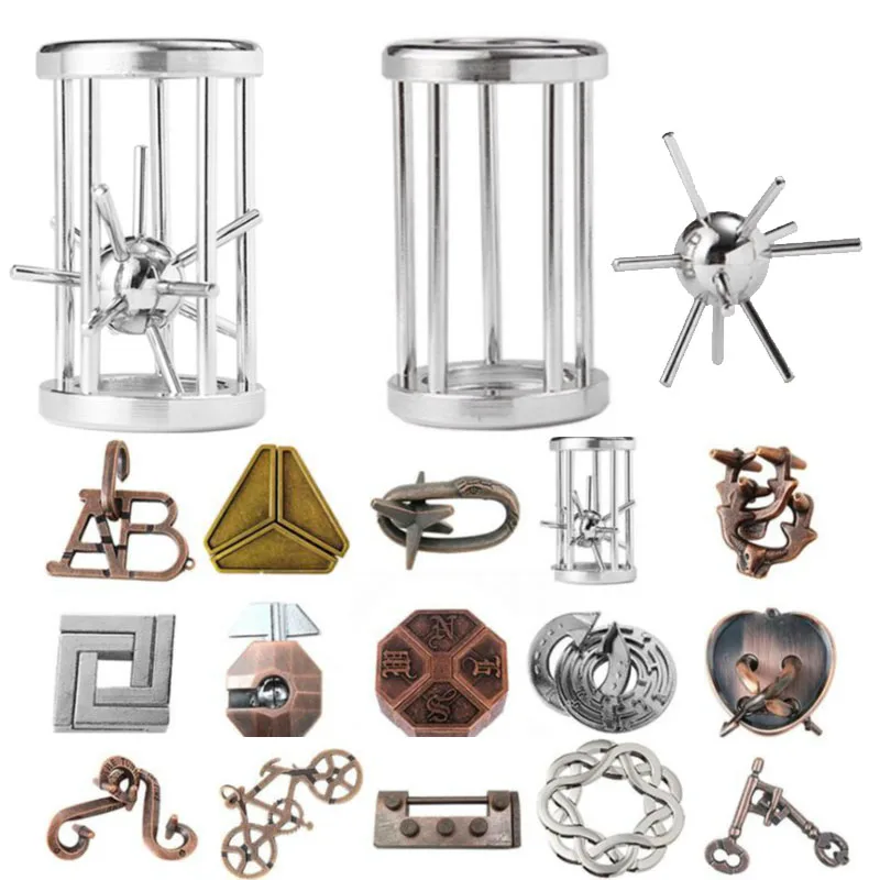 Большие размеры 33 стили металлического сплава замок мозга Тесты er головоломки