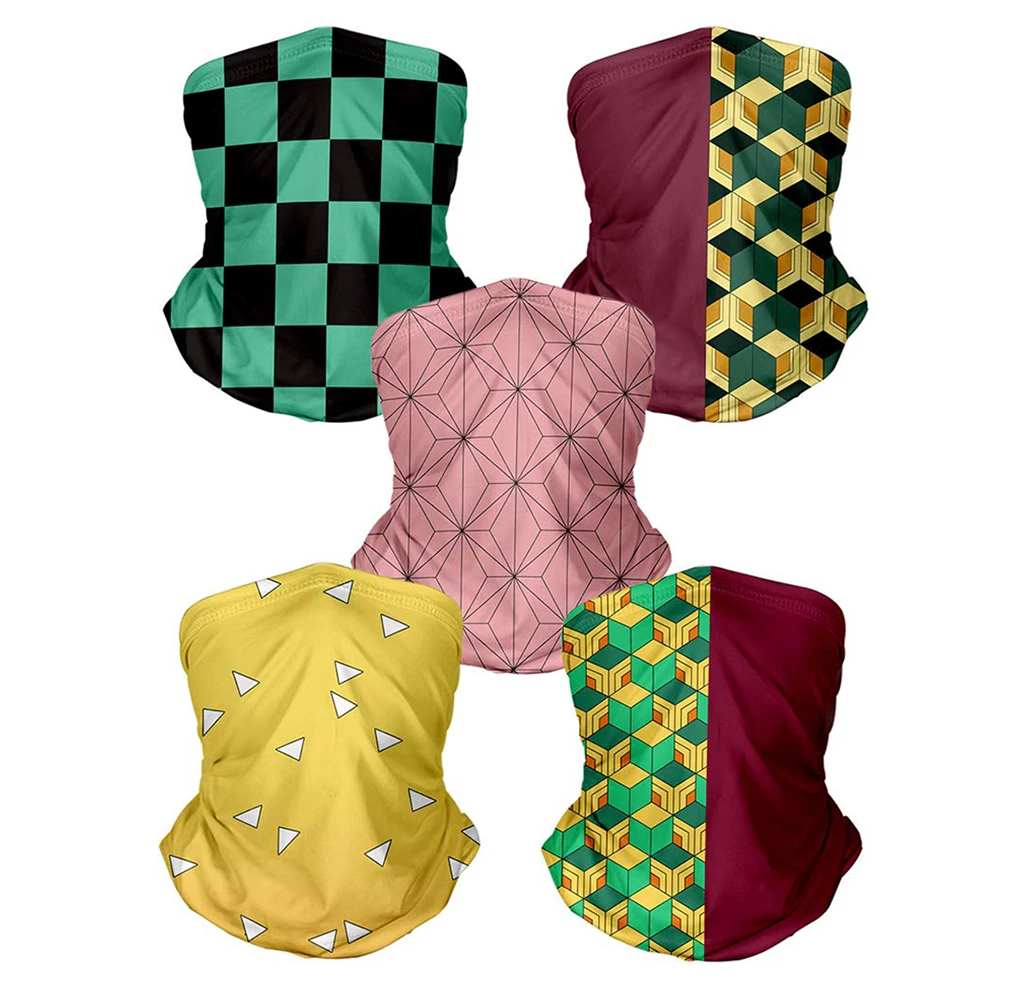 

Adult Demon Killer Turban, Seamless Face Cover, Anime Printing, Neck Circumference, Windproof Mask, Multifunctional Scarf
