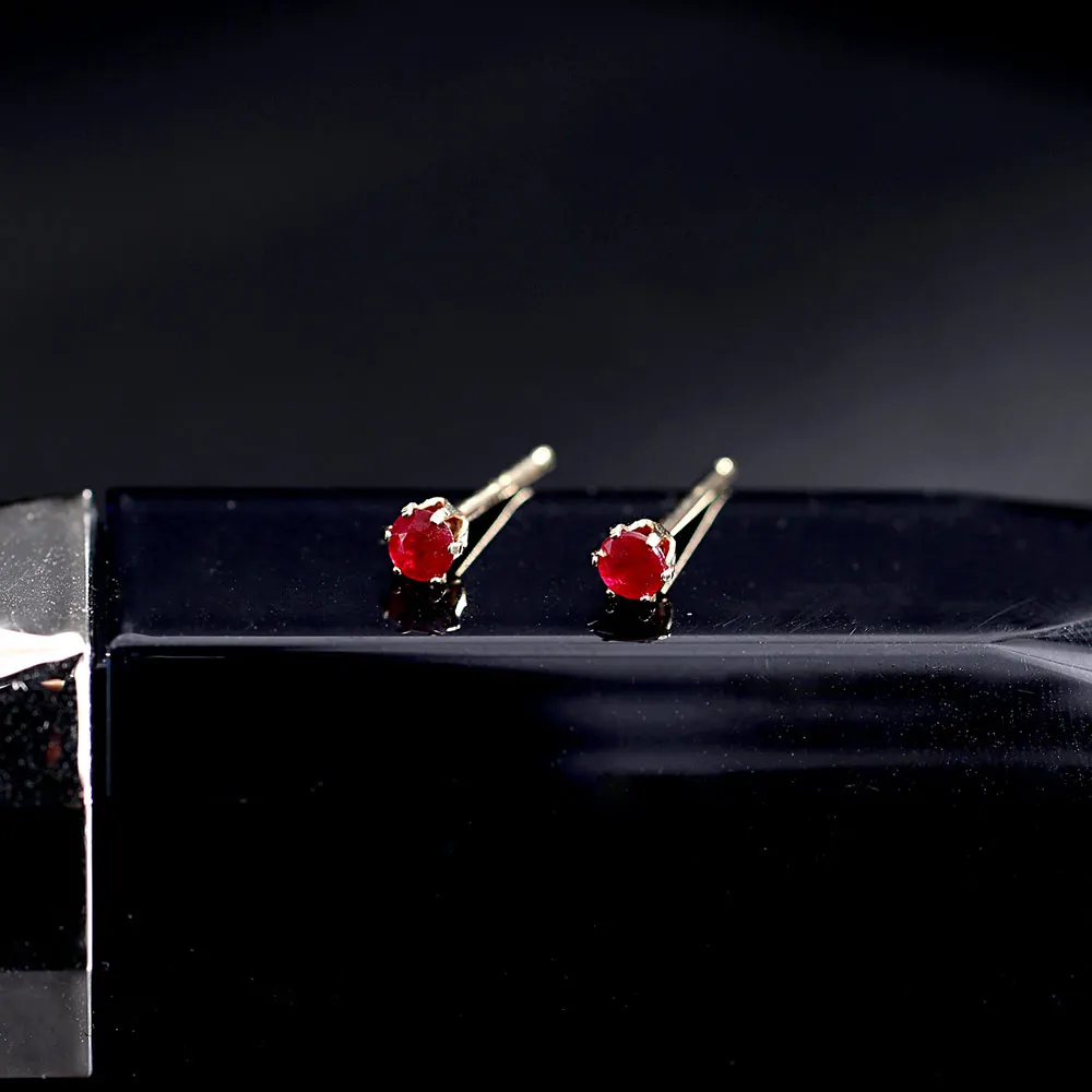 Женские серьги с рубином 18 К Золотые для подруг подарок на день Святого Валентина