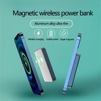 pinzheng aluminum alloy magnetic back clip battery for iphone 12 mini pro max portable usb power bank wireless power bank