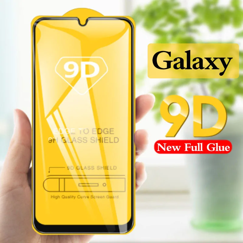Оригинальный 9D Полный Клей протектор экрана на galaxy a20 e a30 a50 a70 a90 Защитное стекло