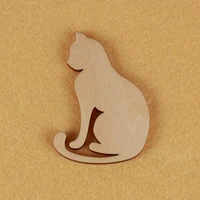 pet cat art modeling mascot laser cut christmas decorations silhouette blank unpainted 25 pieces wooden shape 0410