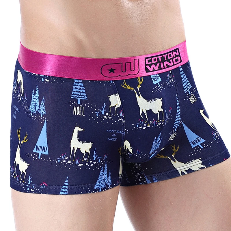 

Хлопковые трусы-боксеры с принтом, дышащие мужские трусы в стиле Харадзюку, брифы, мужское нижнее белье