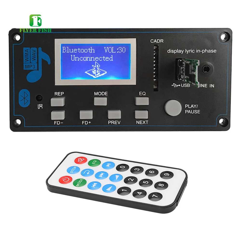 Мультифункциональный автомобильный декодер с ЖК дисплеем Bluetooth 5 0 MP3 без потерь AUX