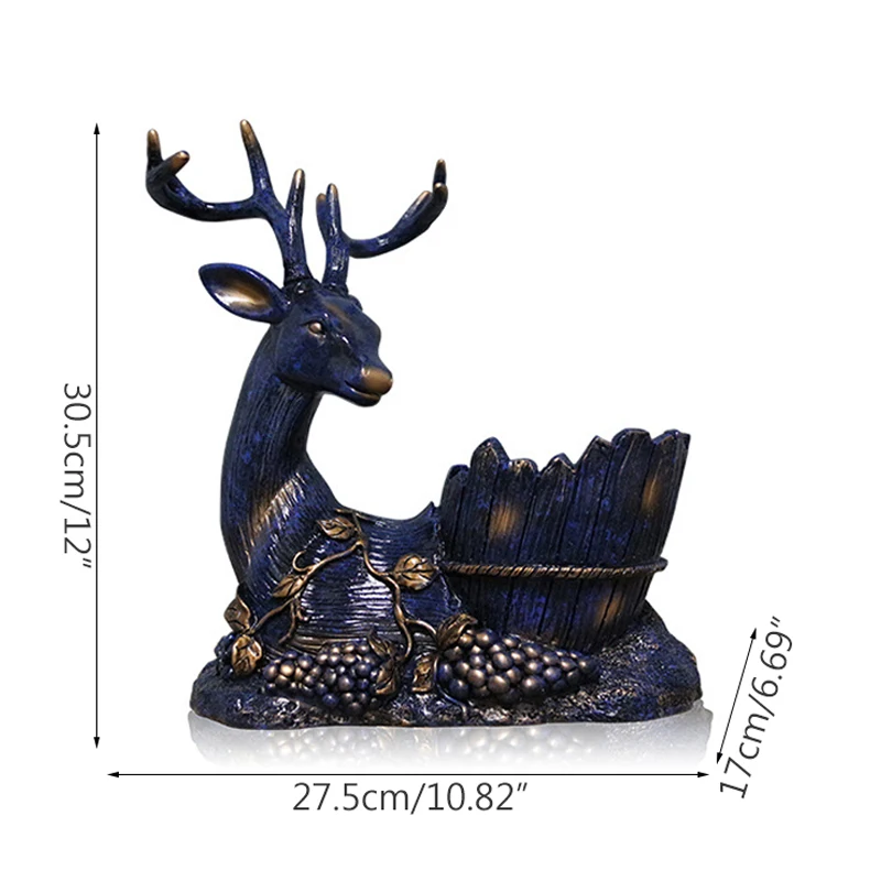 

Creative Sika Deer Sculpture Figurines Resin Wine Rack Wine Cabinet Ornament Vintage Crafts Home Decoration Accessories Modern