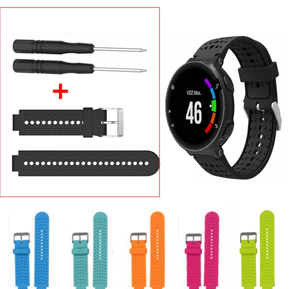 8 видов цветов силиконовый сменный ремешок для часов Garmin Forerunner 230 / 235 220 620 630/735