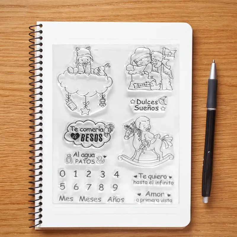 

Good Night Baby Cartoon Silicone Seal Stamp DIY Scrapbooking Photo Album Decor