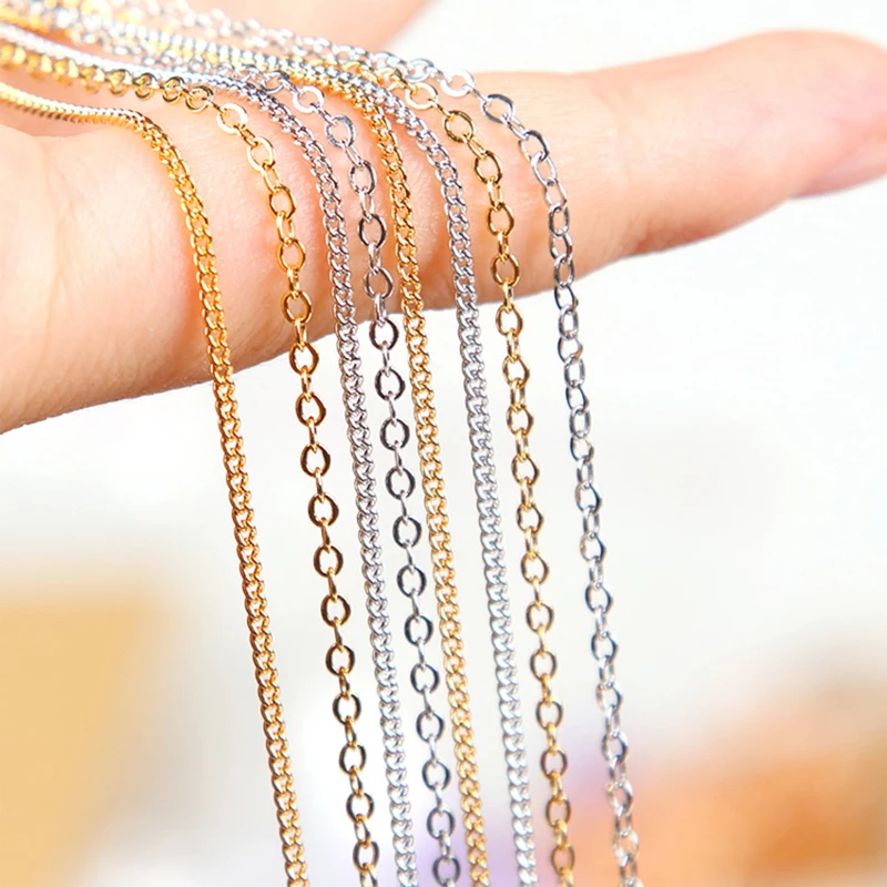 Новинка 1 шт. металлическая цепочка с подвеской из сплава 1/1.5 мм ожерелье серьги