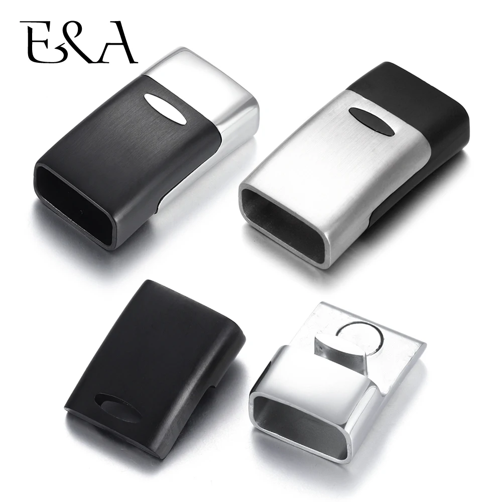 

2pcs Stainless Steel Magnetic Clasp Hole 13.5*6mm Leather Cord Clasps Magnet Buckle Bracelet DIY Jewelry Making Supplies