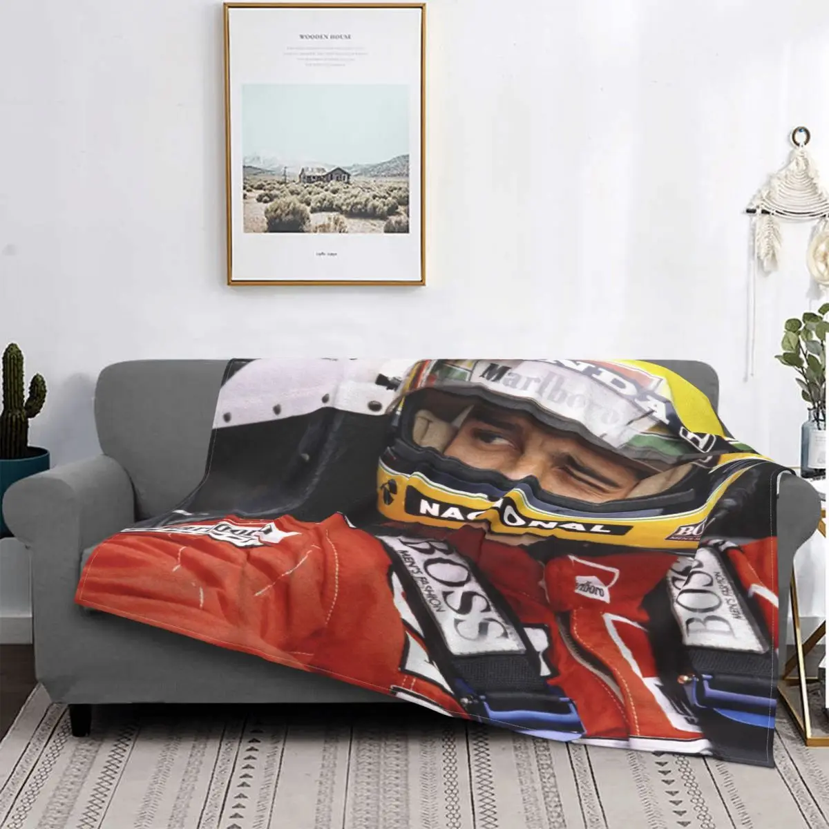 

Manta de algodón de Ayrton Senna, colcha Bohemia para almohada, 260, 240, manta para sofás, Alfombra de Anime, manta de franela