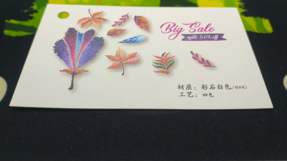 100pcs  400gms colored stone paper high quality digital color printing customized logo business card