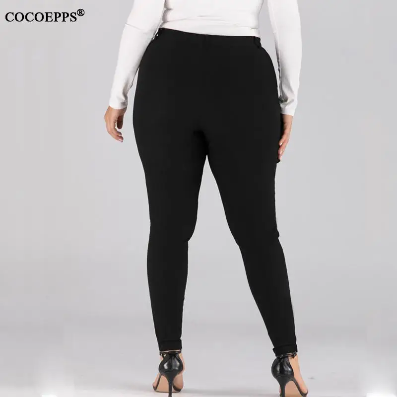 2020 весенние женские узкие брюки размера плюс летние повседневные Черные