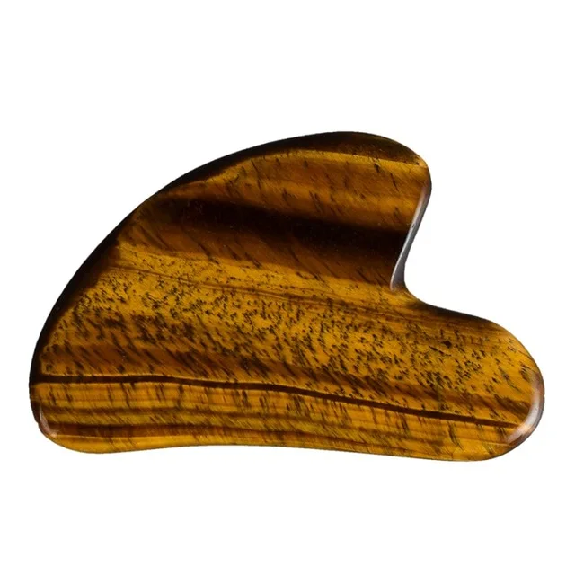 tiger eye Натуральный кристалл Gua sha энергетический камень несколько материалов скребок доска кровообращение гуаша массаж гуашь лицо скребок для кузова - Цвет: tiger eye