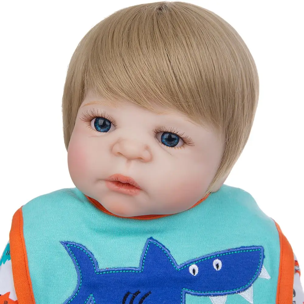 Реалистичные 23 "57 см куклы Reborn Baby Boy полностью силиконовые виниловые милые для