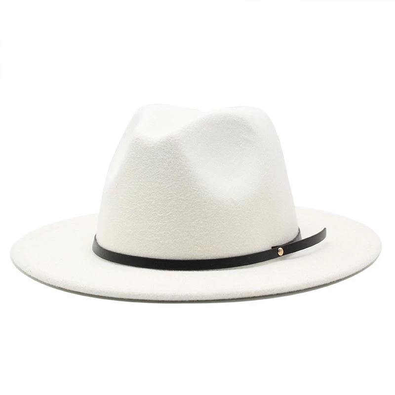 Шляпа-трилби для мужчин и женщин фетровая Федора с широкими полями пряжкой ремня