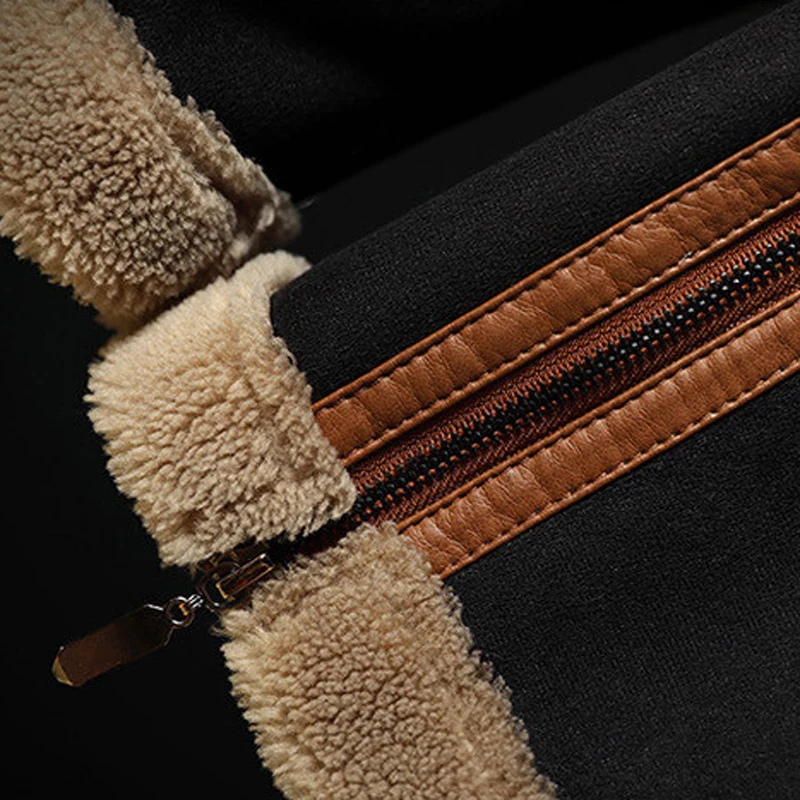 

Fashion Vintage Mens Fur Leather Jackets and Coats Winter Mens Fur Coats Plus Size 5XL Overcoat European and American Style A242