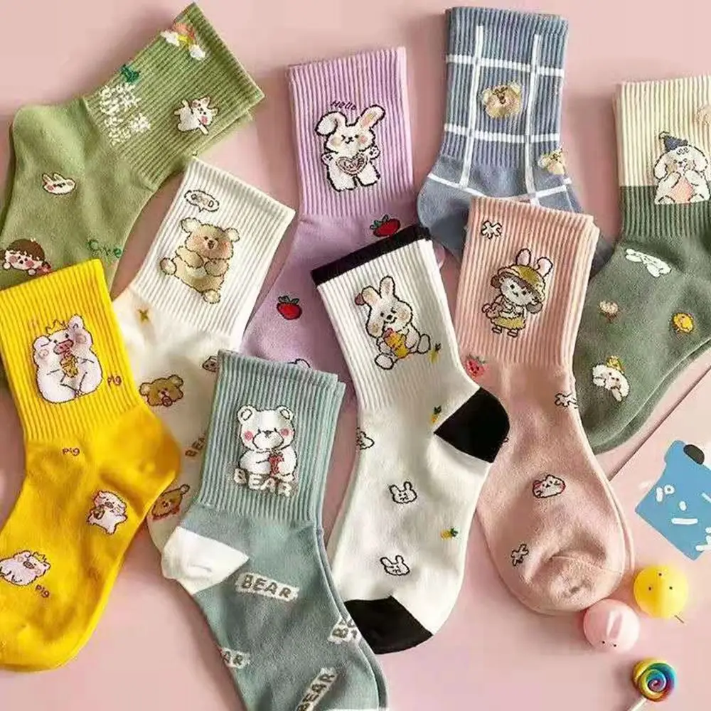 

New College Style Socks Fashion Kawaii Bunny Socks Cartoon Japanese Socks Breathable Comfortable Female Hosiery