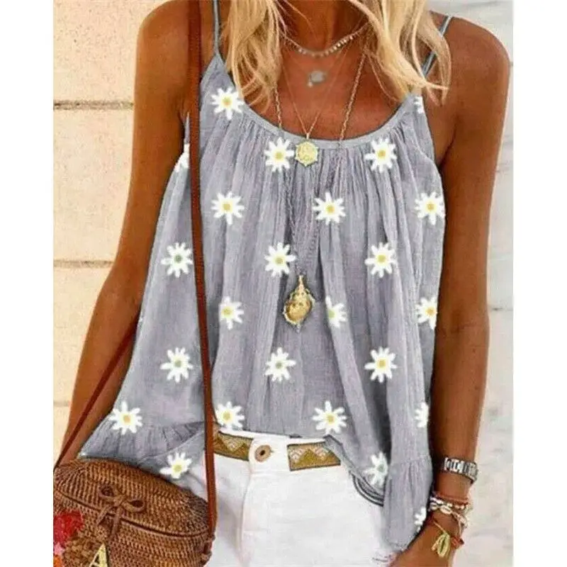 Женский расклешенный топ-майка на бретельках Топ без рукавов | Женская одежда