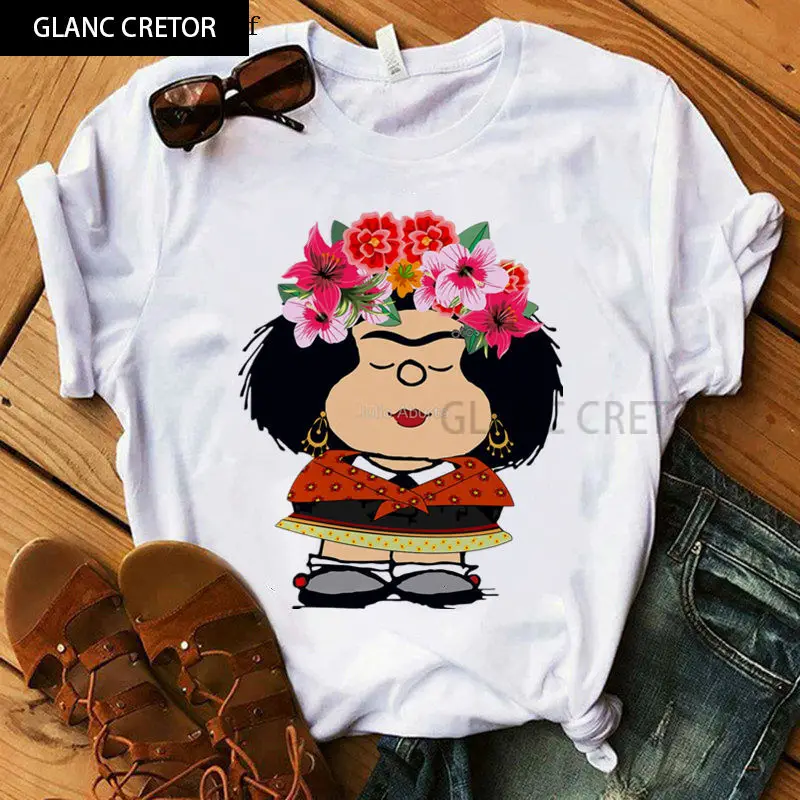 

Funny short sleeve o neck tops lovely vogue clothes Summer casual harajuku women t shirt Now What Mafalda print women t shirt