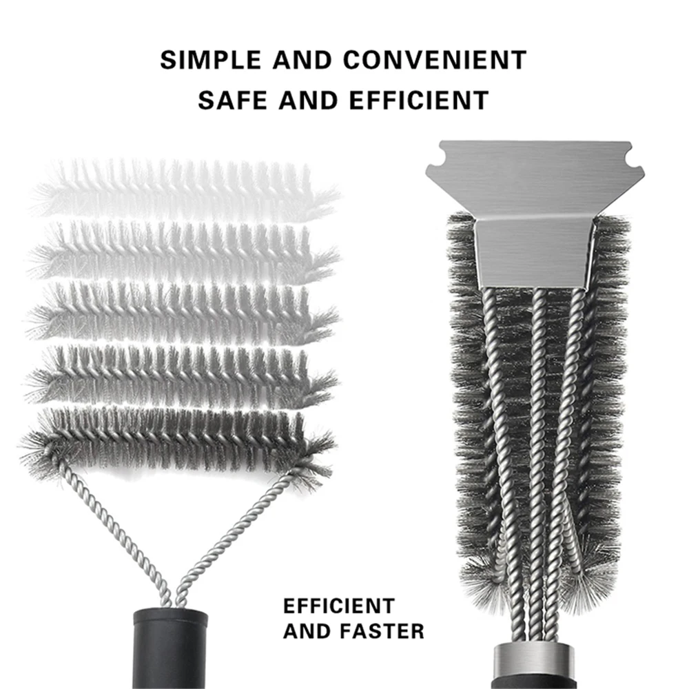 Щетка для гриля из нержавеющей стали щетка чистки барбекю 3 в 1 щетки инструмент