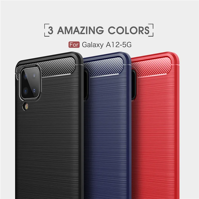 soft carbon fiber case for samsung galaxy a12 case a42 a10 cover housings protective phone case for samsung galaxy a12 5g funda free global shipping