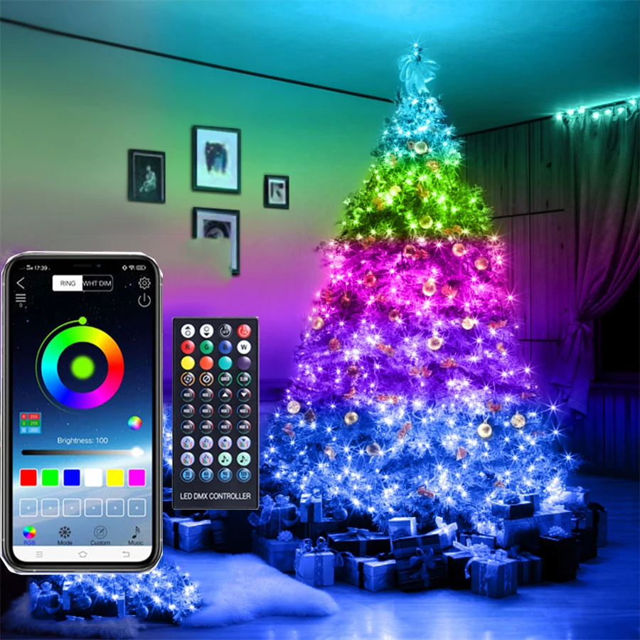 

Smart LED Fairy Garland Lighting USB RGB Bluetooth App Control Lights RGB Twinkle Smart String Light For Wedding Party Christmas