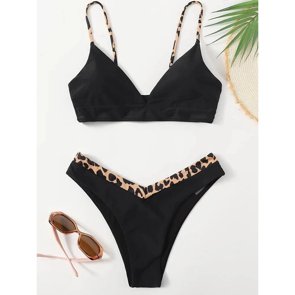 Сексуальное микро-бикини 2020 Женские однотонные и леопардовые пуш-ап мягкие