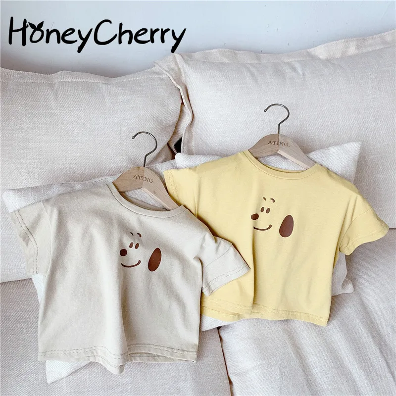 

HoneyCherry Summer Baby T-shirt New Girls Korean Summer Cartoon Printed Children Short-Sleeved